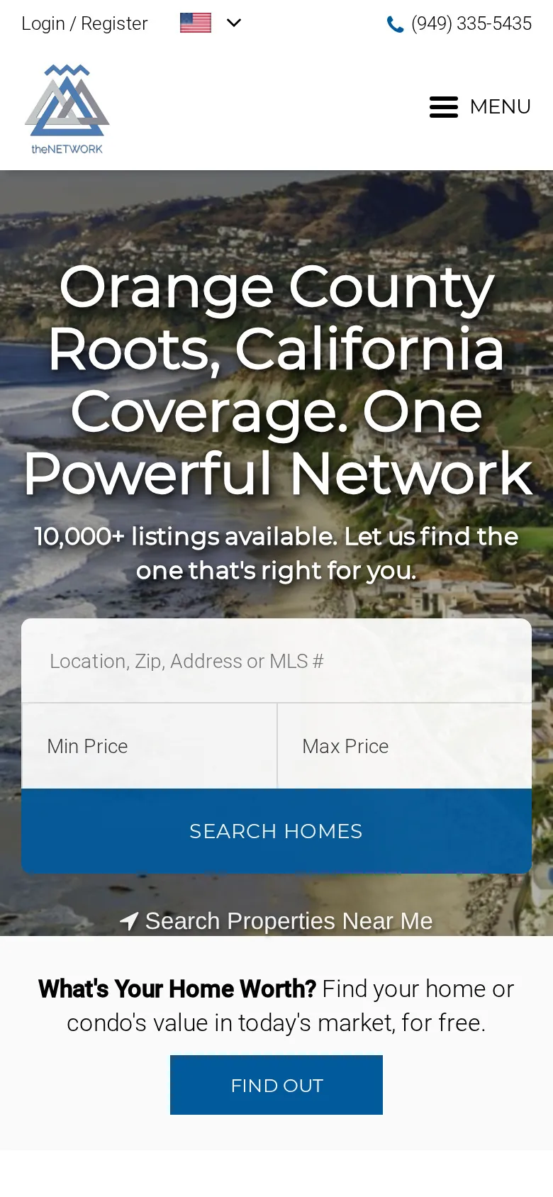 The Network Agency homepage on a phone