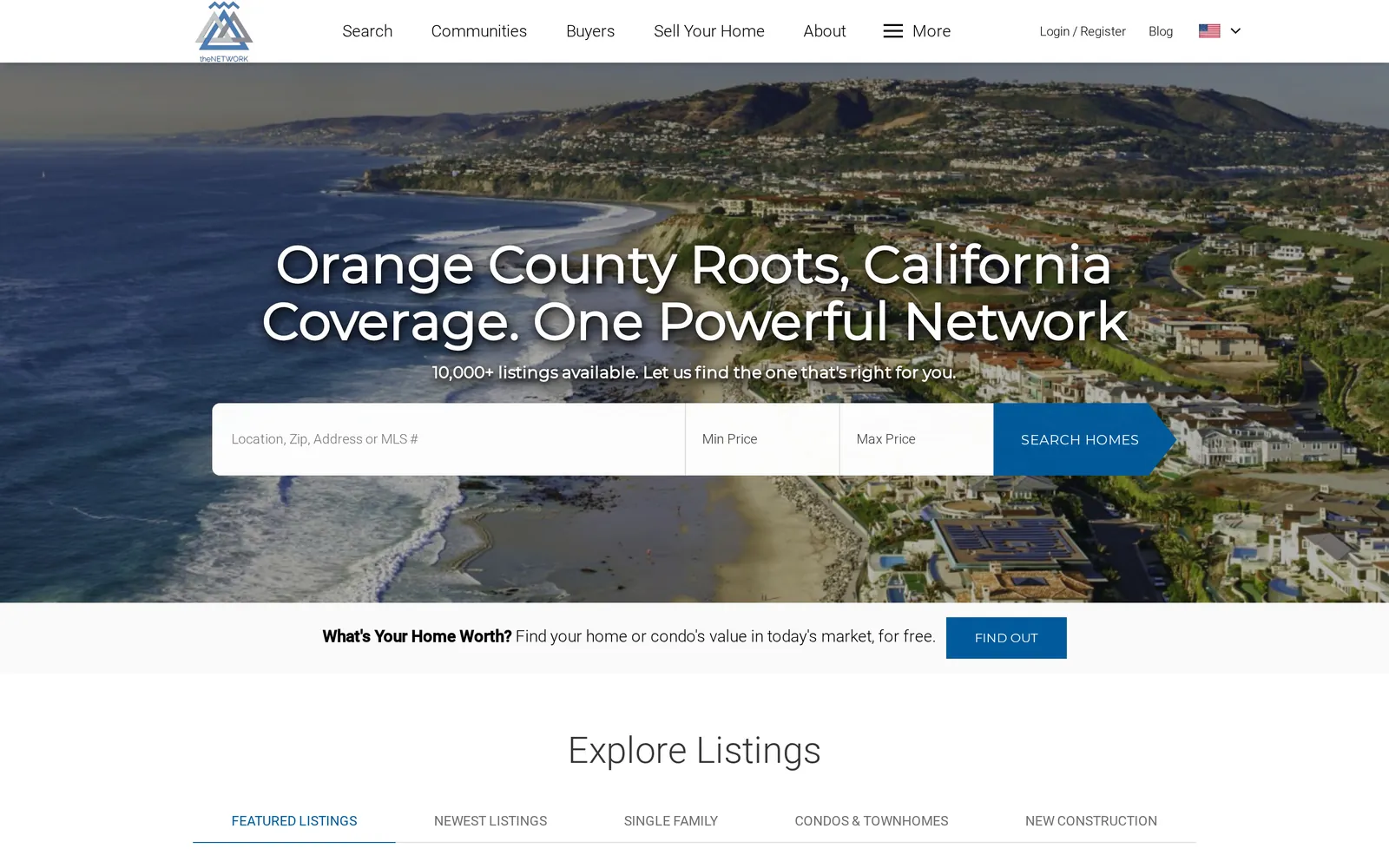The Network Agency homepage on desktop